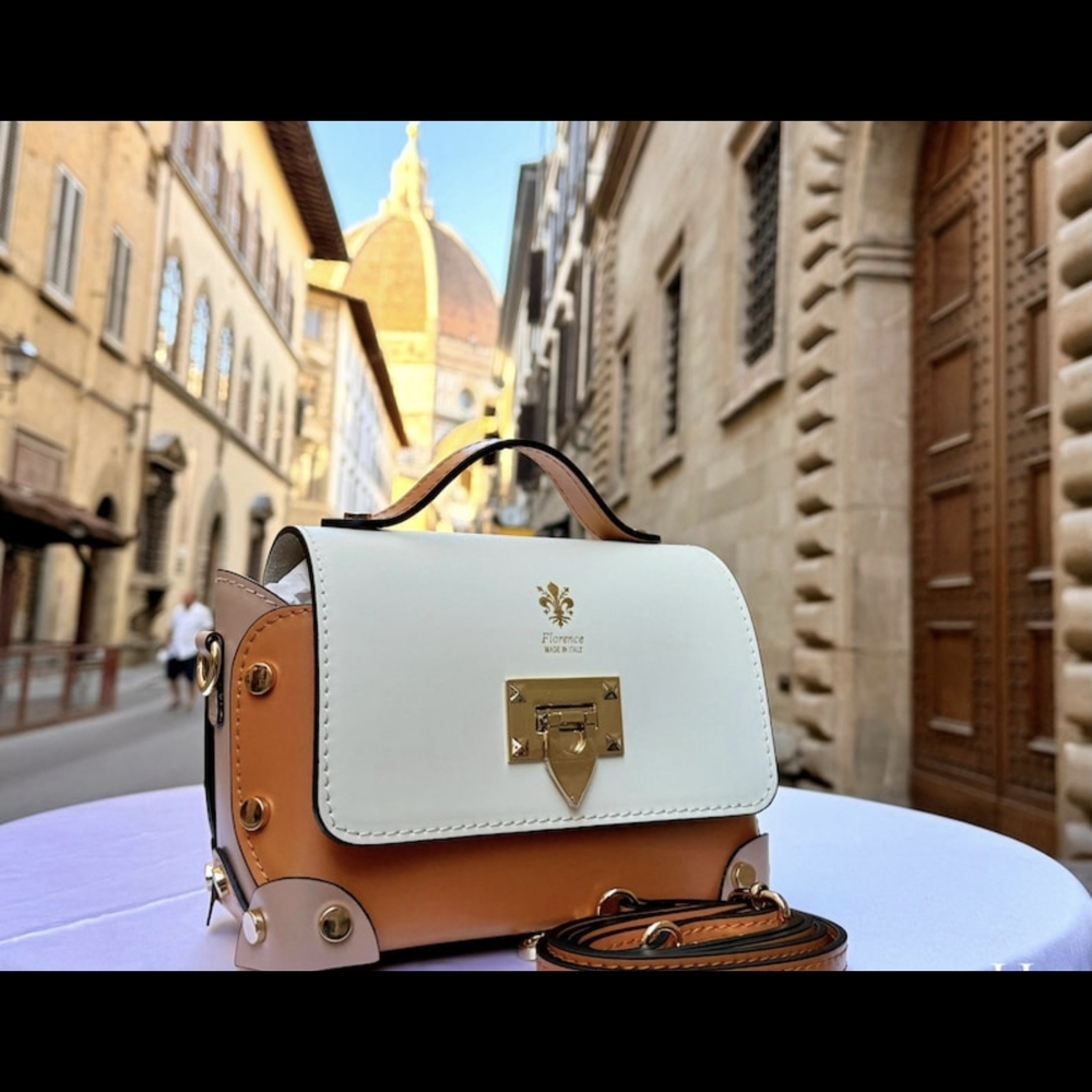 Handmade Florence Italy Leather Top Handle & Crossbody Bag | Made in Italy | New